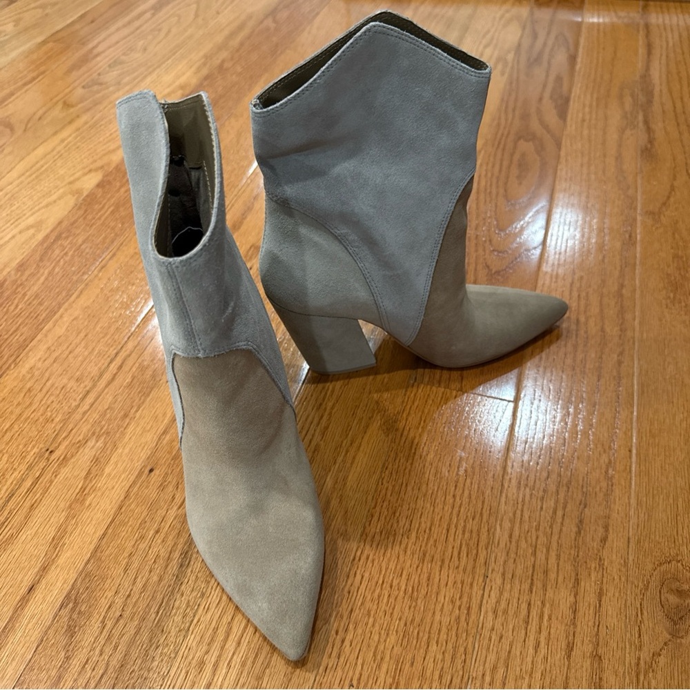 Dolce Vita Two-Tone Gray Heeled Boots